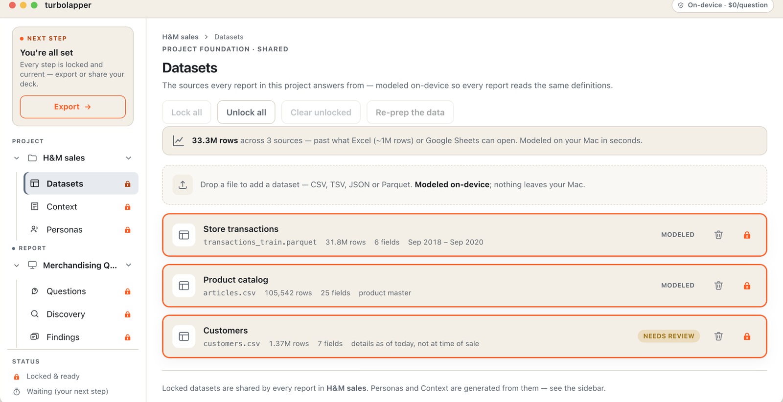 turbolapper Datasets on Mac